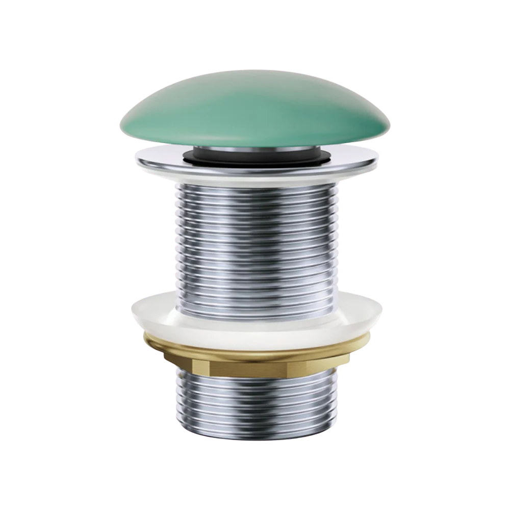 Fienza Pop-Up 32mm Non-Overflow Basin Waste with Ceramic Cap Matte Green - Image 3