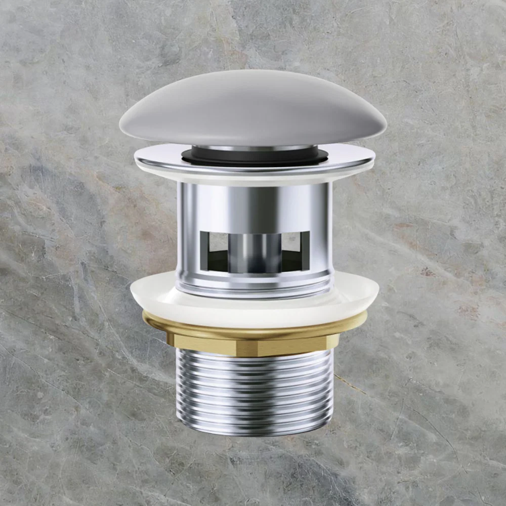 Fienza Pop-Up 32mm with Overflow Basin Waste with Ceramic Cap Matte Light Grey - Image 2