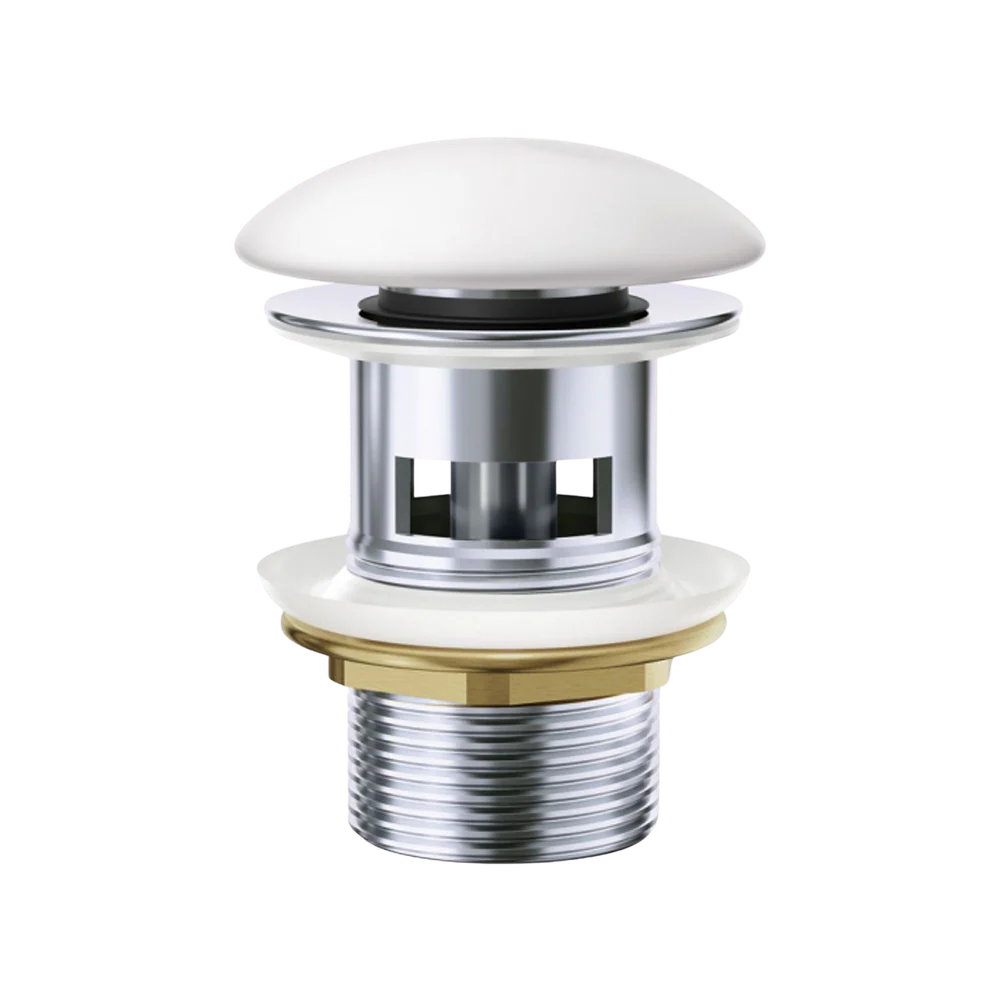 Fienza Pop-Up 32mm with Overflow Basin Waste with Ceramic Cap Matte White - Image 3