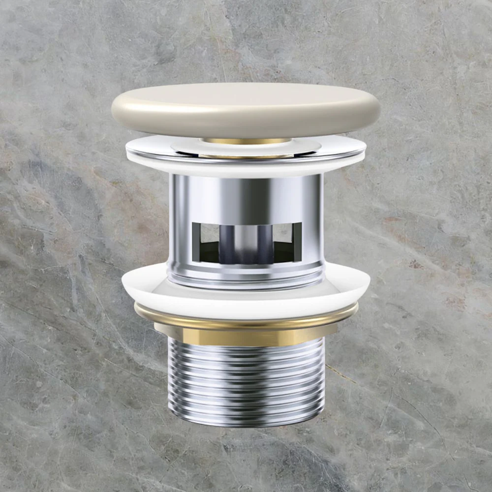 Fienza Pop-Up 32mm with Overflow Basin Waste with Flat Ceramic Cap Matte Khaki - Image 2