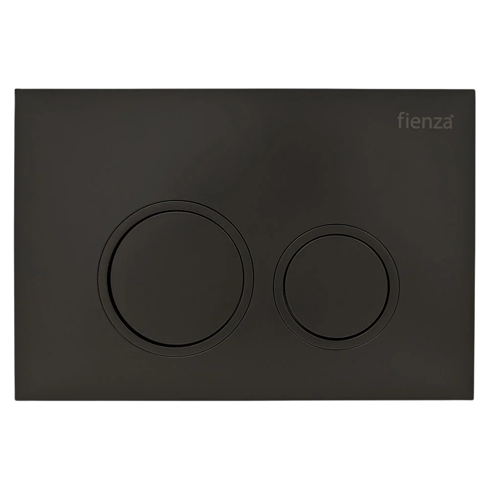 Fienza R&T Round Button Flush Plate Matte Black