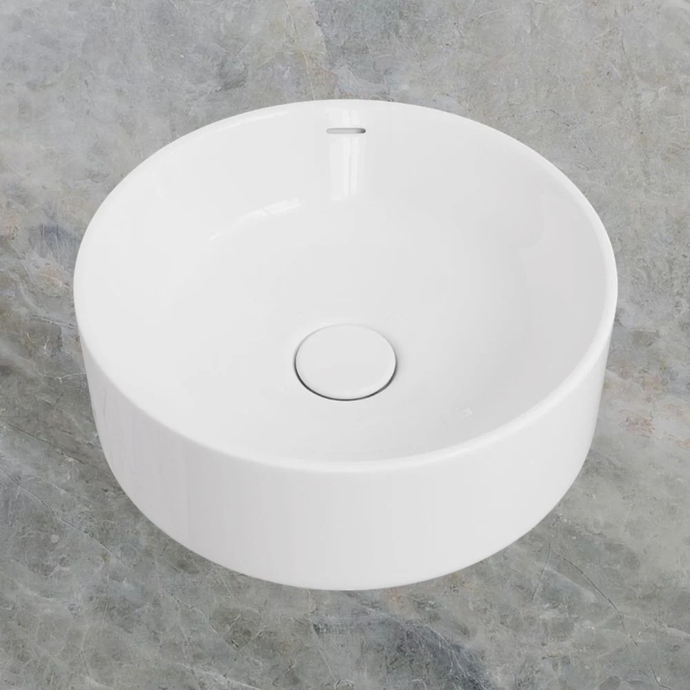 Fienza Reba Luxe Above Counter Basin with Overflow Gloss White - Image 2