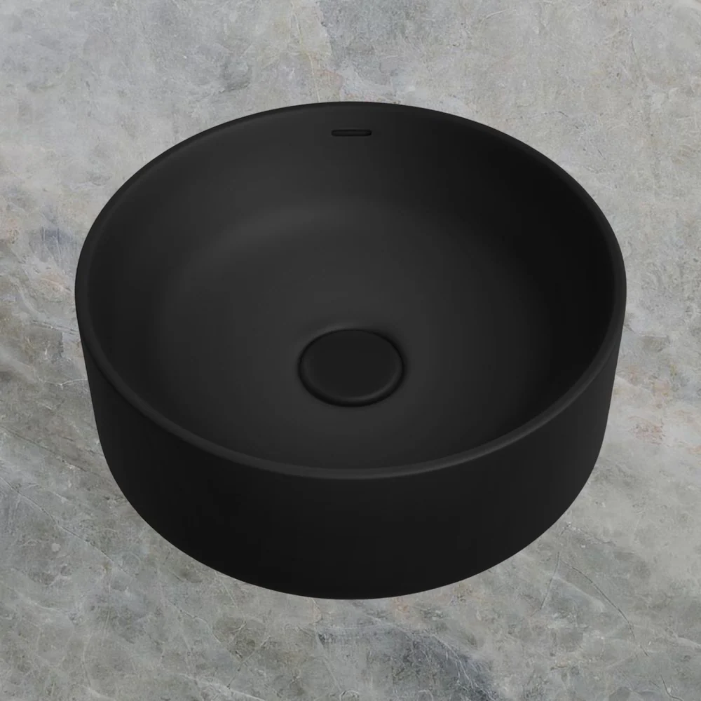 Fienza Reba Luxe Above Counter Basin with Overflow Matte Black - Image 2