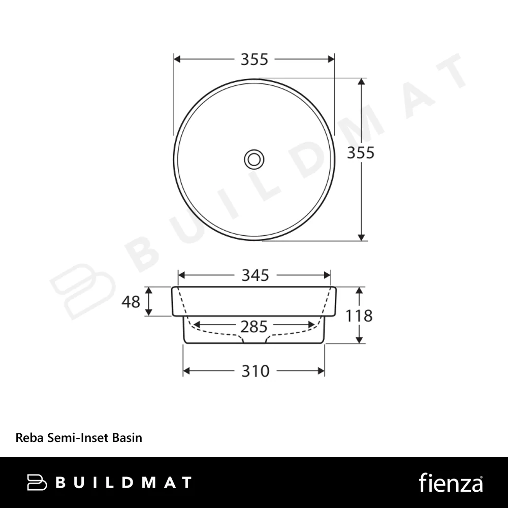 Fienza Reba Semi-Inset Basin Gloss White - Image 4