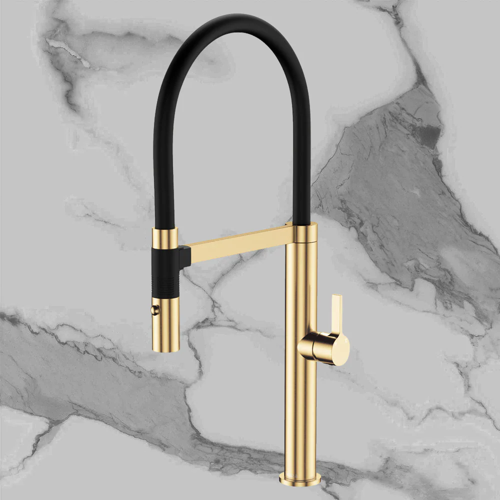 Fienza Sansa Pull Down Sink Mixer Urban Brass Lead Free - Image 2
