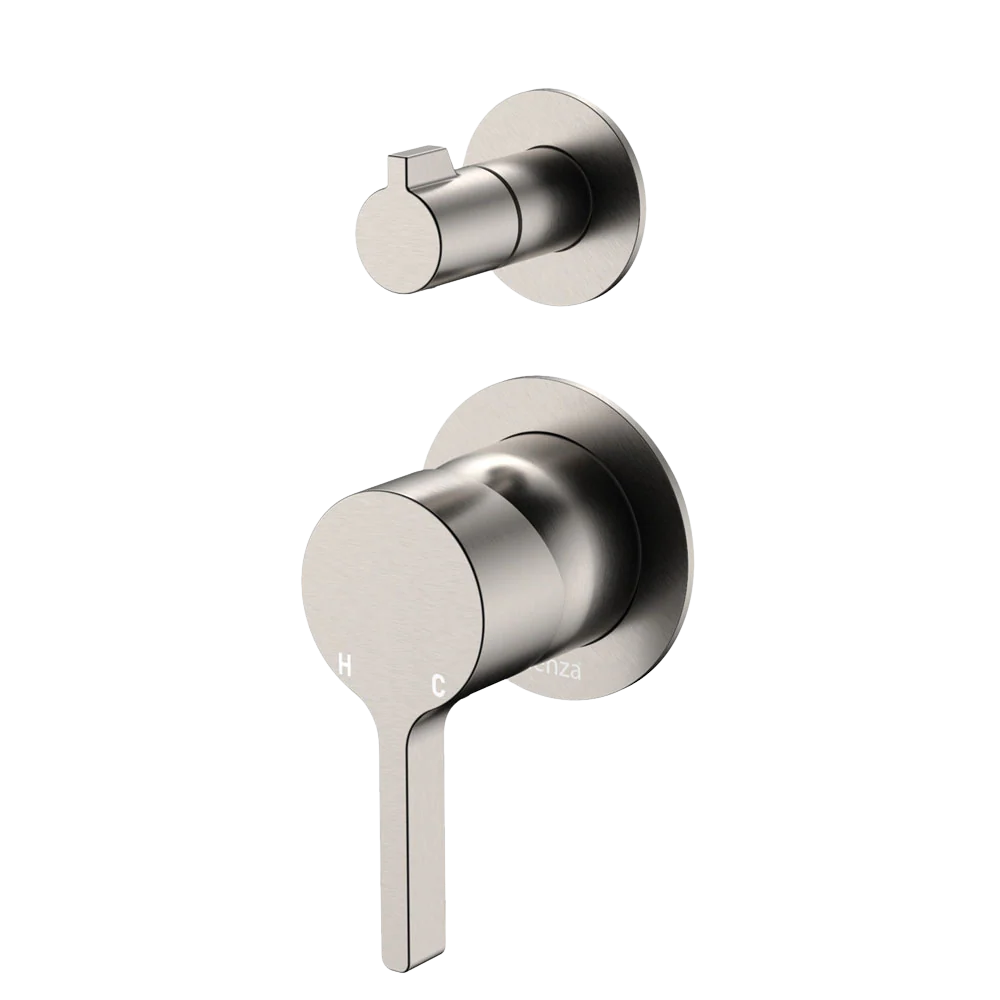 Fienza Sansa Wall Diverter Mixer Small Round Plates Brushed Nickel Lead Free - Image 3
