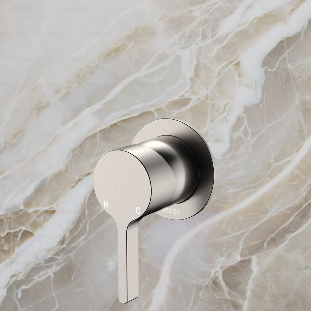 Fienza Sansa Wall Mixer Small Round Plate Brushed Nickel Lead Free - Image 2