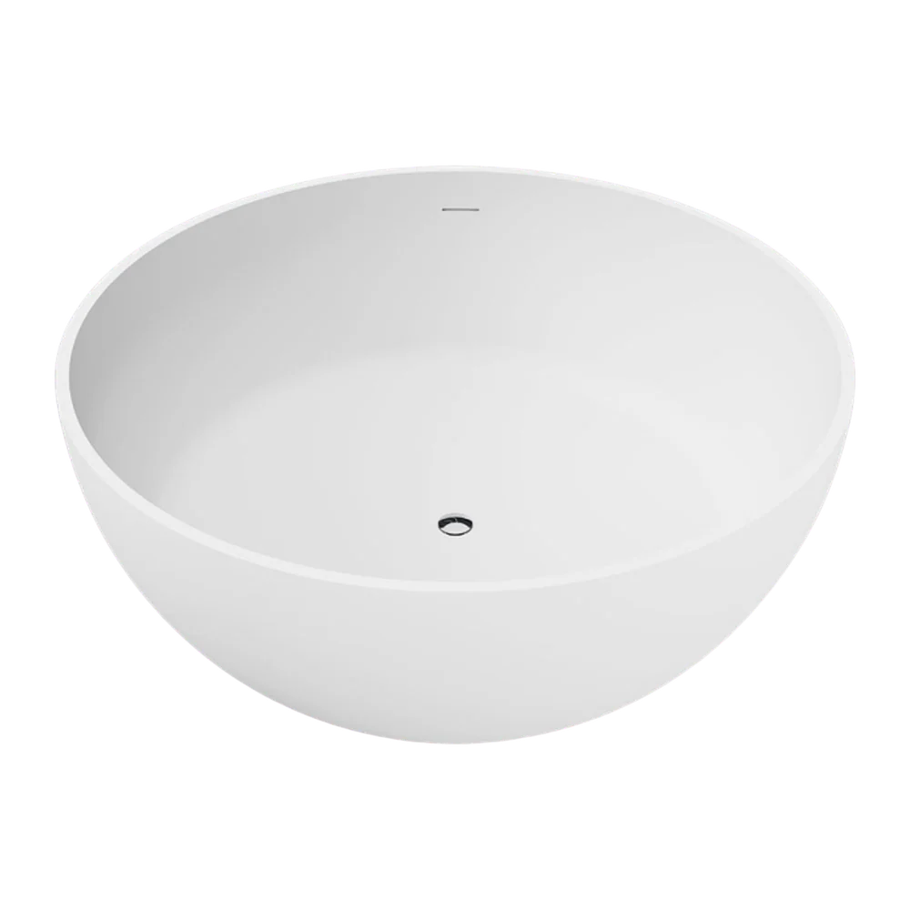 Fienza Shinto 1500mm Solid Surface Freestanding Bath with Overflow Matte White - Image 3