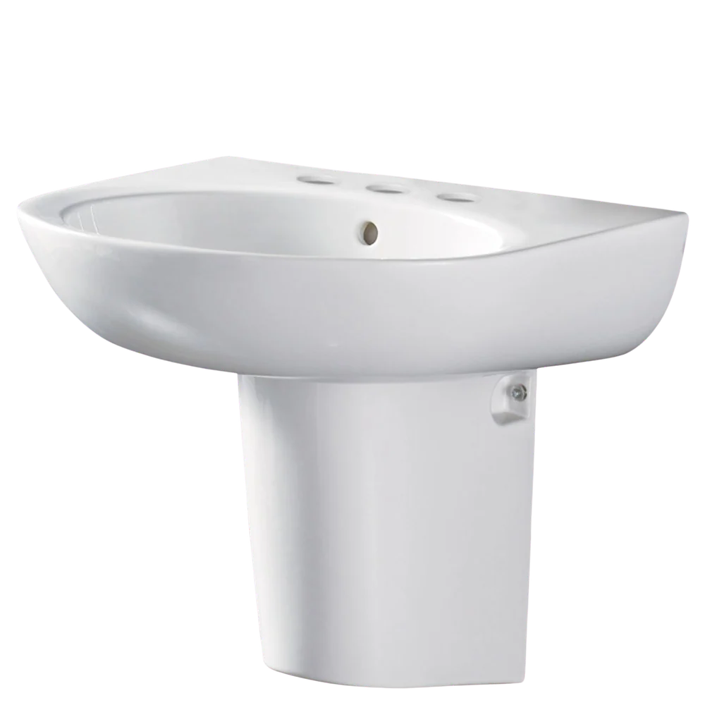 Fienza Stella Care Wall Hung Basin with Overflow and Integral Shroud 3 Tap Holes Gloss White