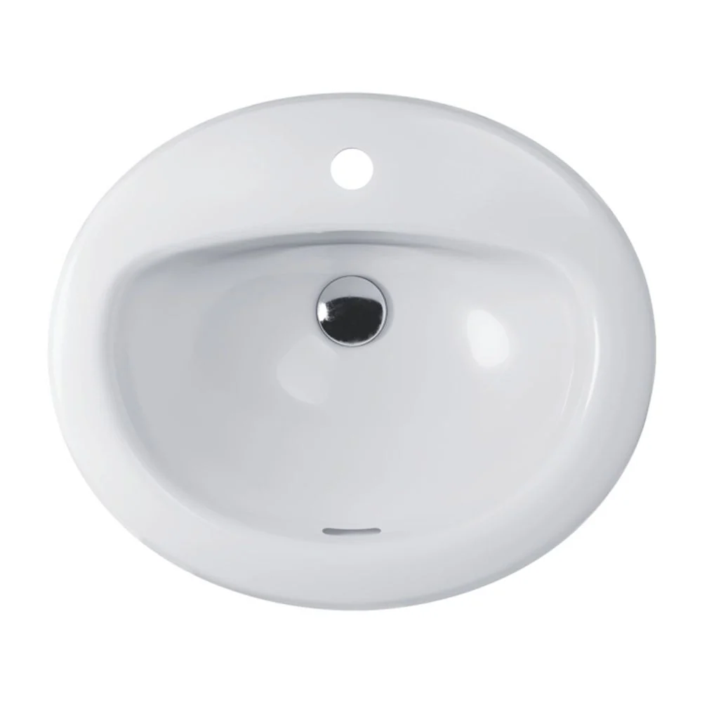 Fienza Stella Fully-Inset Basin with Overflow 1 Tap Hole Gloss White - Image 5