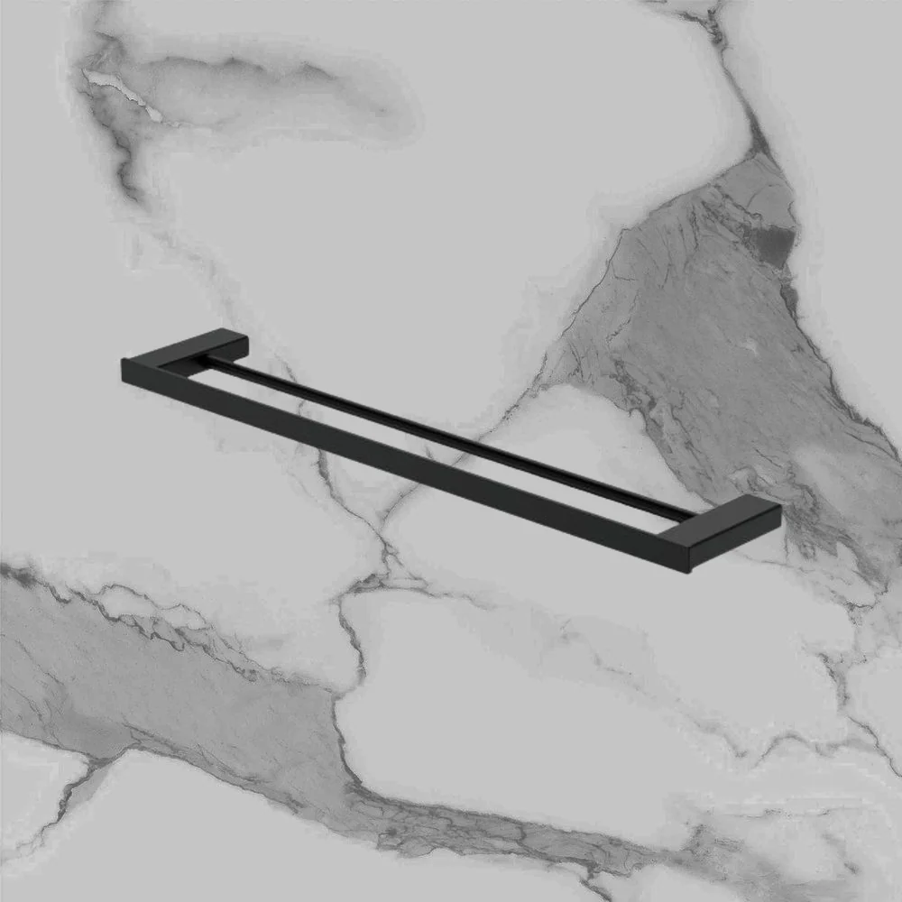 Fienza Tono Double Towel Rail 610 mm Matte Black - Image 2
