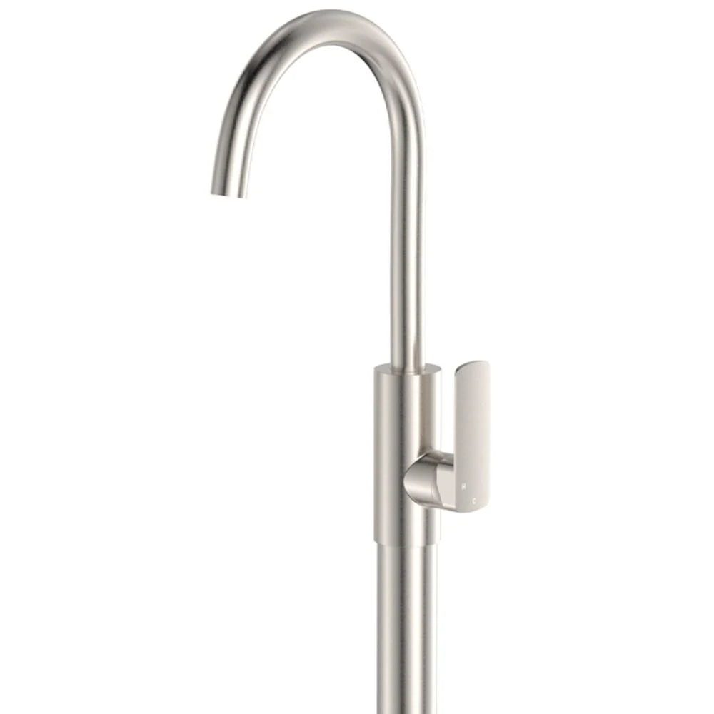 Fienza Tono Floor Mounted Basin/Bath Mixer Brushed Nickel Lead Free - Image 5