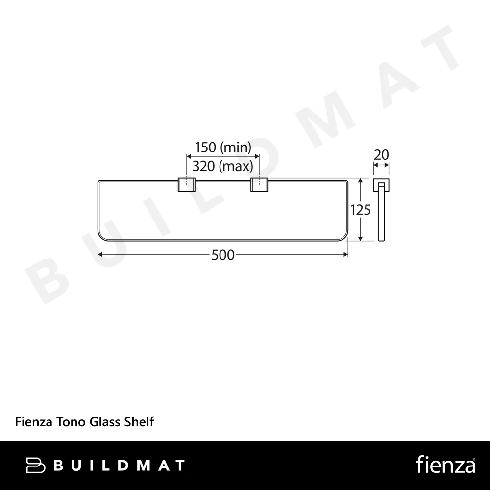 Fienza Tono Glass Shelf Brushed Nickel - Image 4