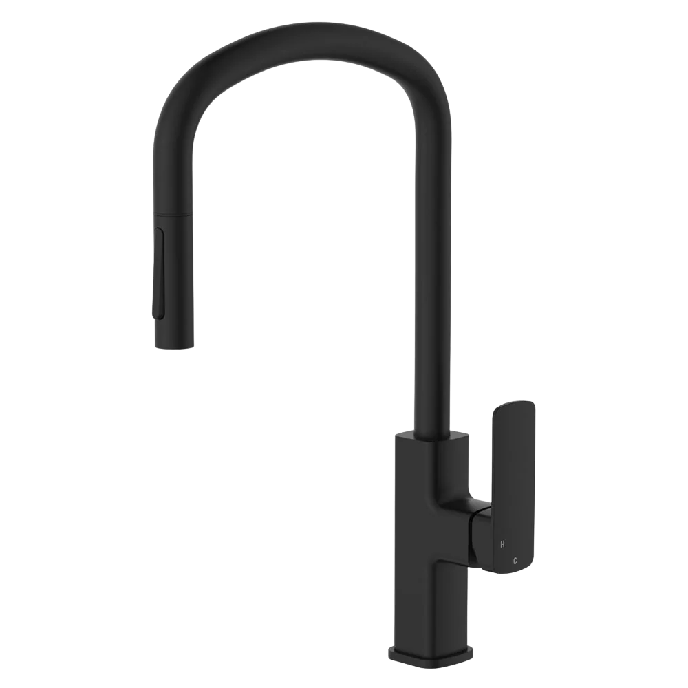 Fienza Tono Pull Out Sink Mixer Matte Black Lead Free