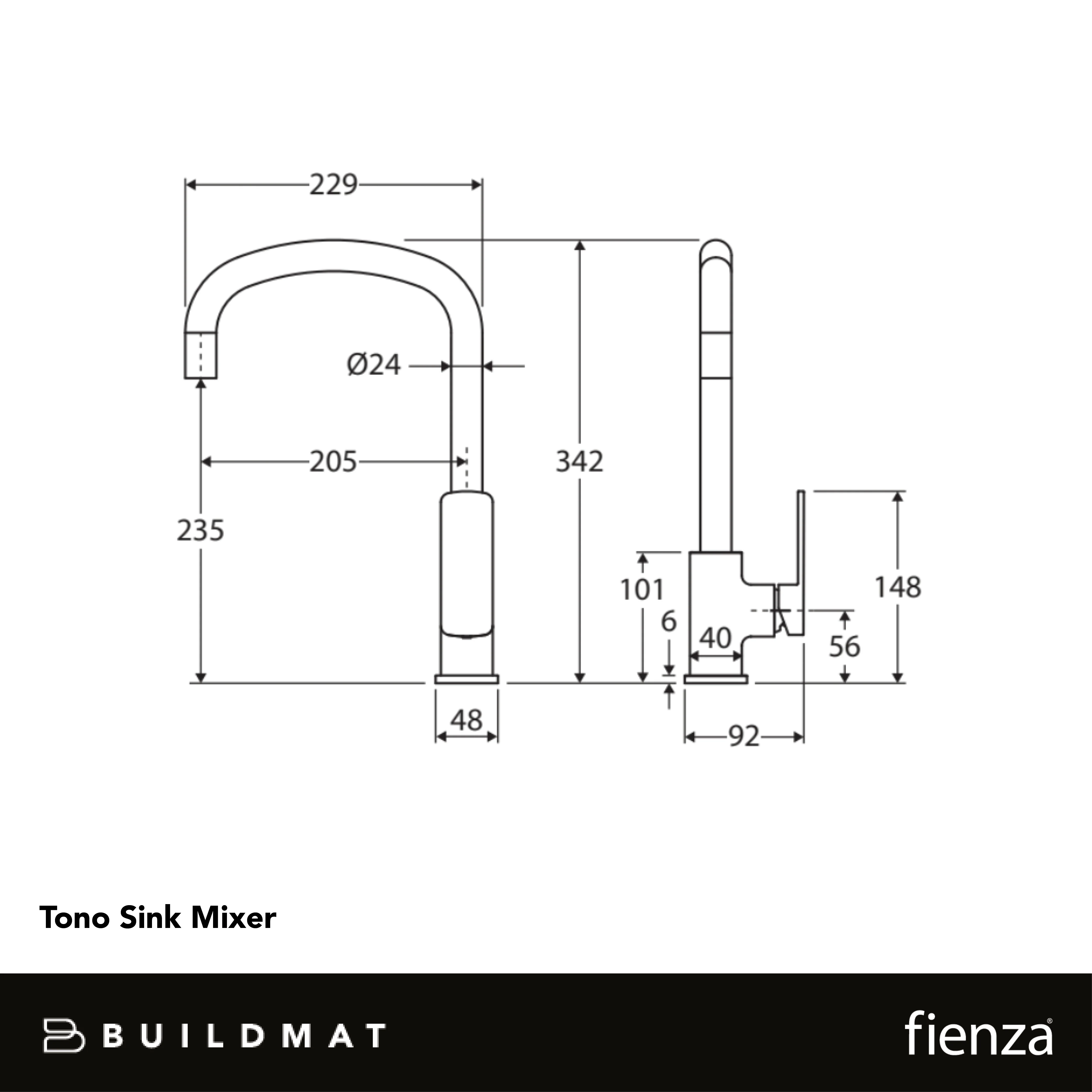 Fienza Tono Sink Mixer Brushed Nickel - Image 4
