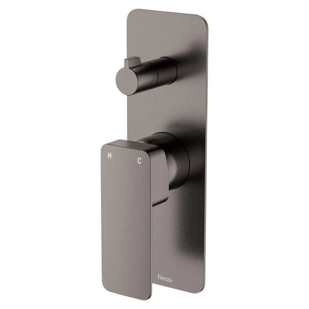 Fienza Tono Wall Diverter Mixer Rectangular Plate Gunmetal Lead Free - Image 3