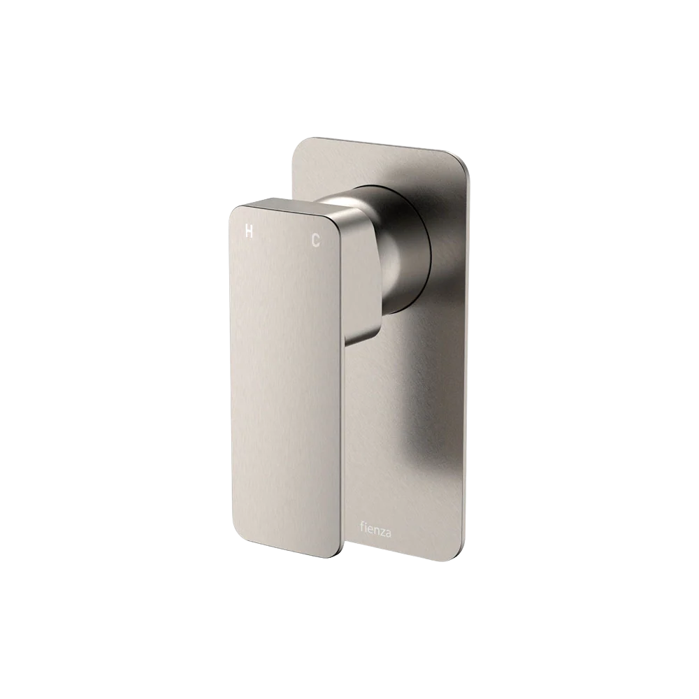 Fienza Tono Wall Mixer Rectangular Plate Brushed Nickel Lead Free - Image 3
