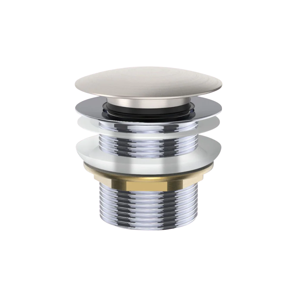 Fienza Universal Pull-Out/Pop-Up Brass Cap Bath Waste Non-Overflow Brushed Nickel