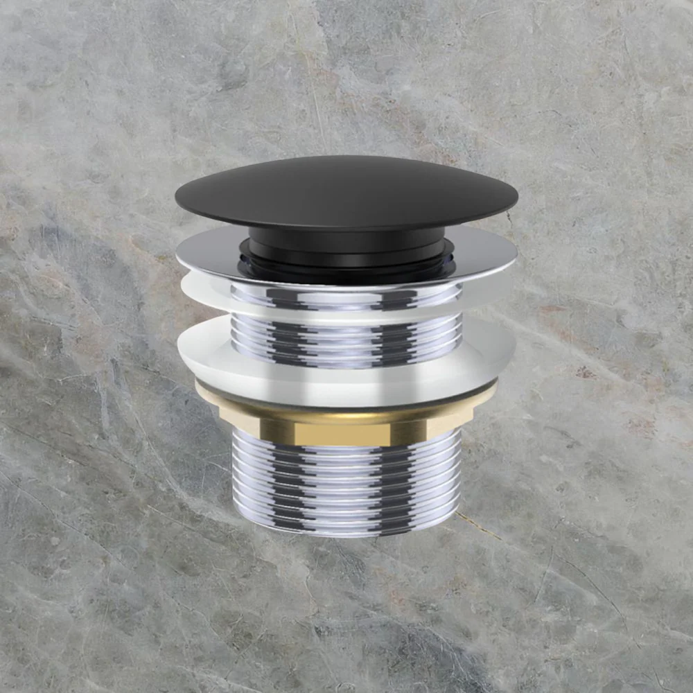 Fienza Universal Pull-Out/Pop-Up Brass Cap Bath Waste Non-Overflow Matte Black - Image 2