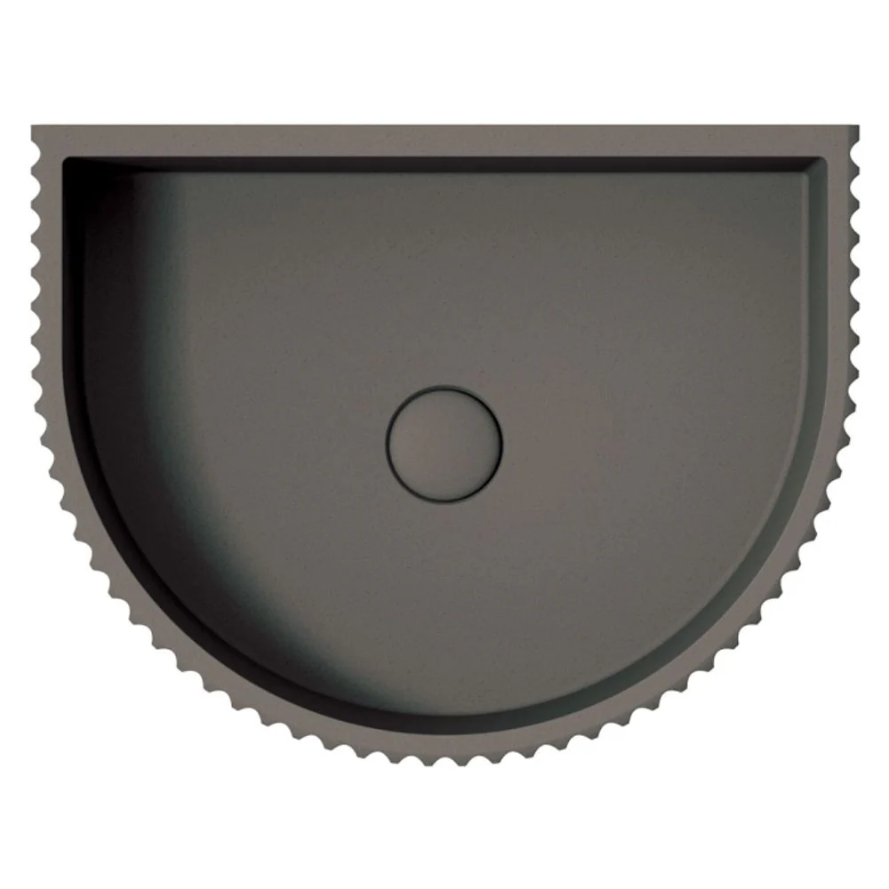 Fienza Valentina Fluted Arch Concrete Wall Hung Basin Warm Grey - Image 5