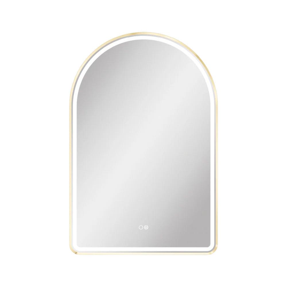 Fienza Valentina LED Urban Brass Framed Mirror 600 x 900mm - Image 3