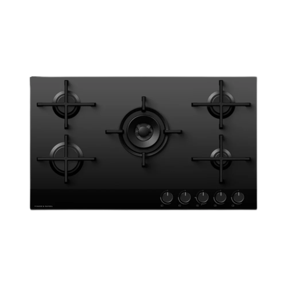 Fisher & Paykel Series 9 90cm 5 Burner Natural Gas Cooktop Black Glass - Image 3
