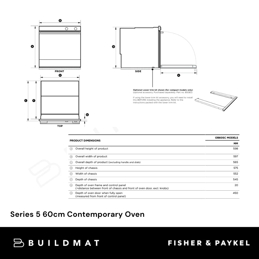 Fisher & Paykel Series 5 60cm Contemporary Oven - 7 Function Black - Image 4