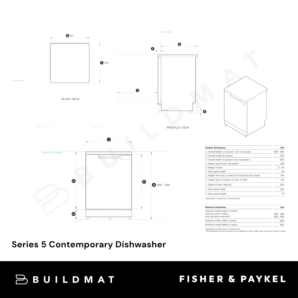 Fisher & Paykel Series 5 Contemporary Dishwasher Stainless Steel - Image 5