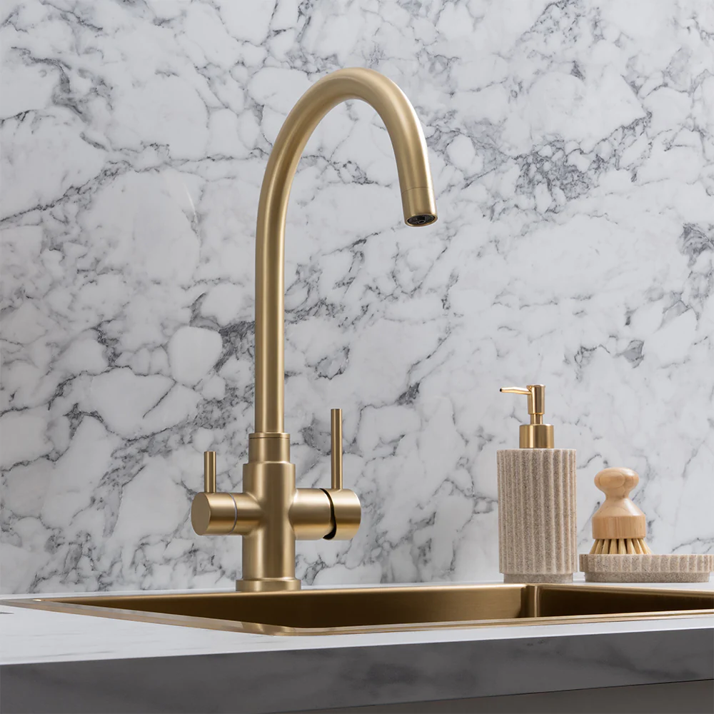 Alma Fleta Brushed Brass Gold 3 Way Filter Water Tap - Image 5