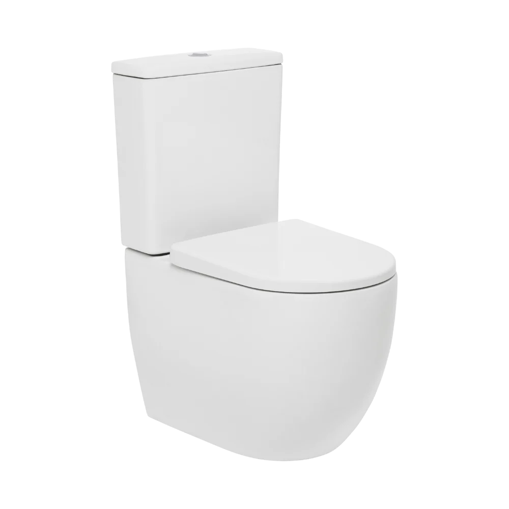 Johnson Suisse Gemelli BTW Closed Coupled Rimless Toilet Suite with Seat - Image 3