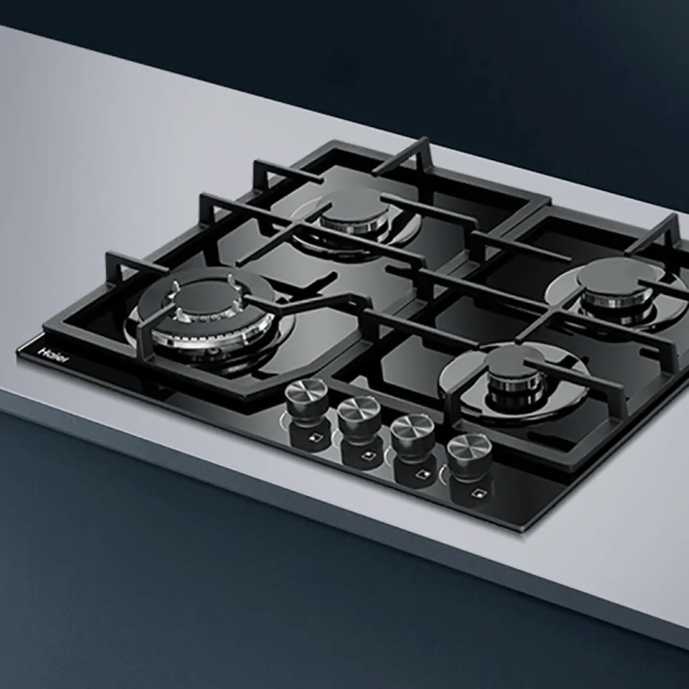 Haier 60cm 500 Series Gas on Glass Cooktop Black Glass - Image 4