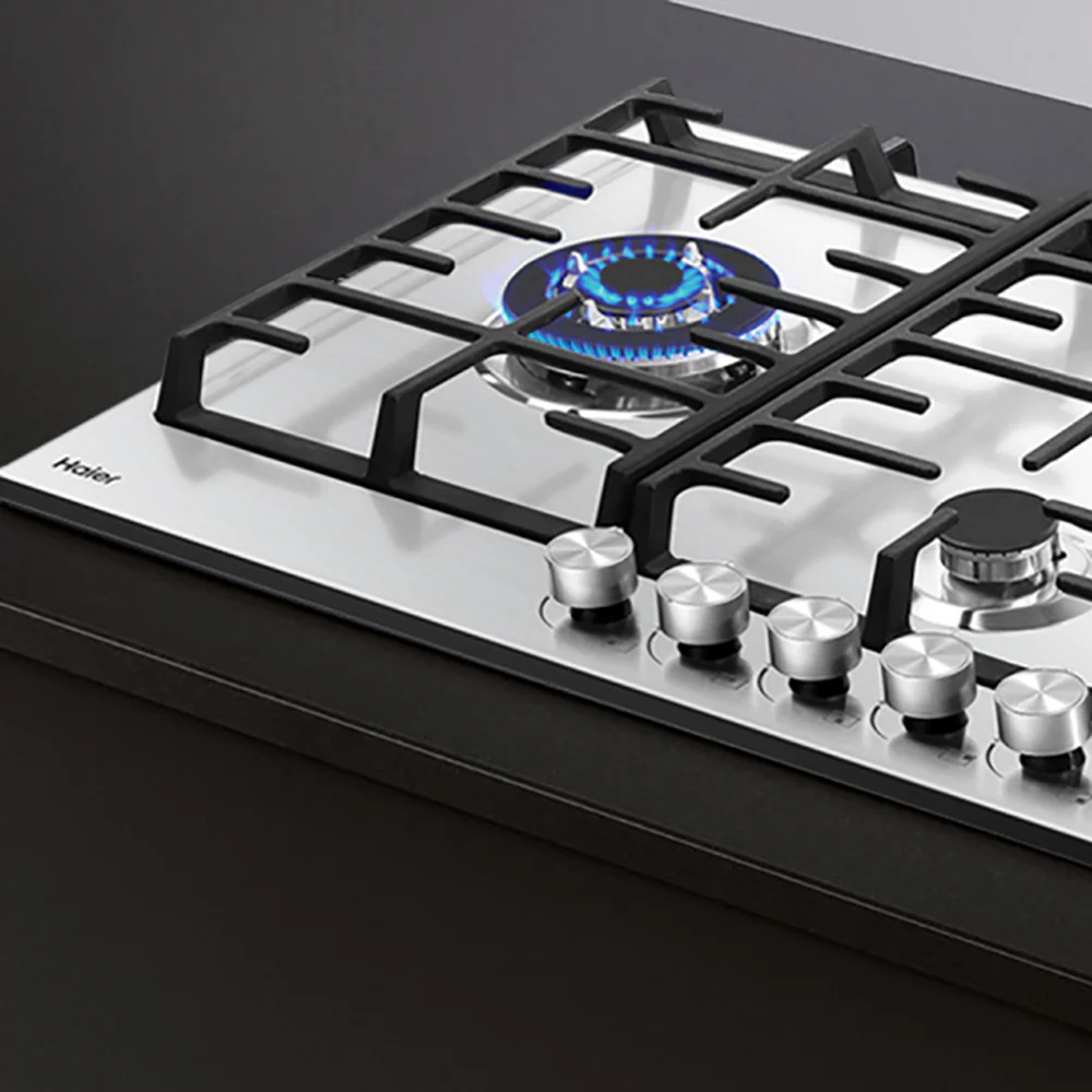 Haier 90cm 500 Series Gas on Steel Cooktop Stainless Steel - Image 4