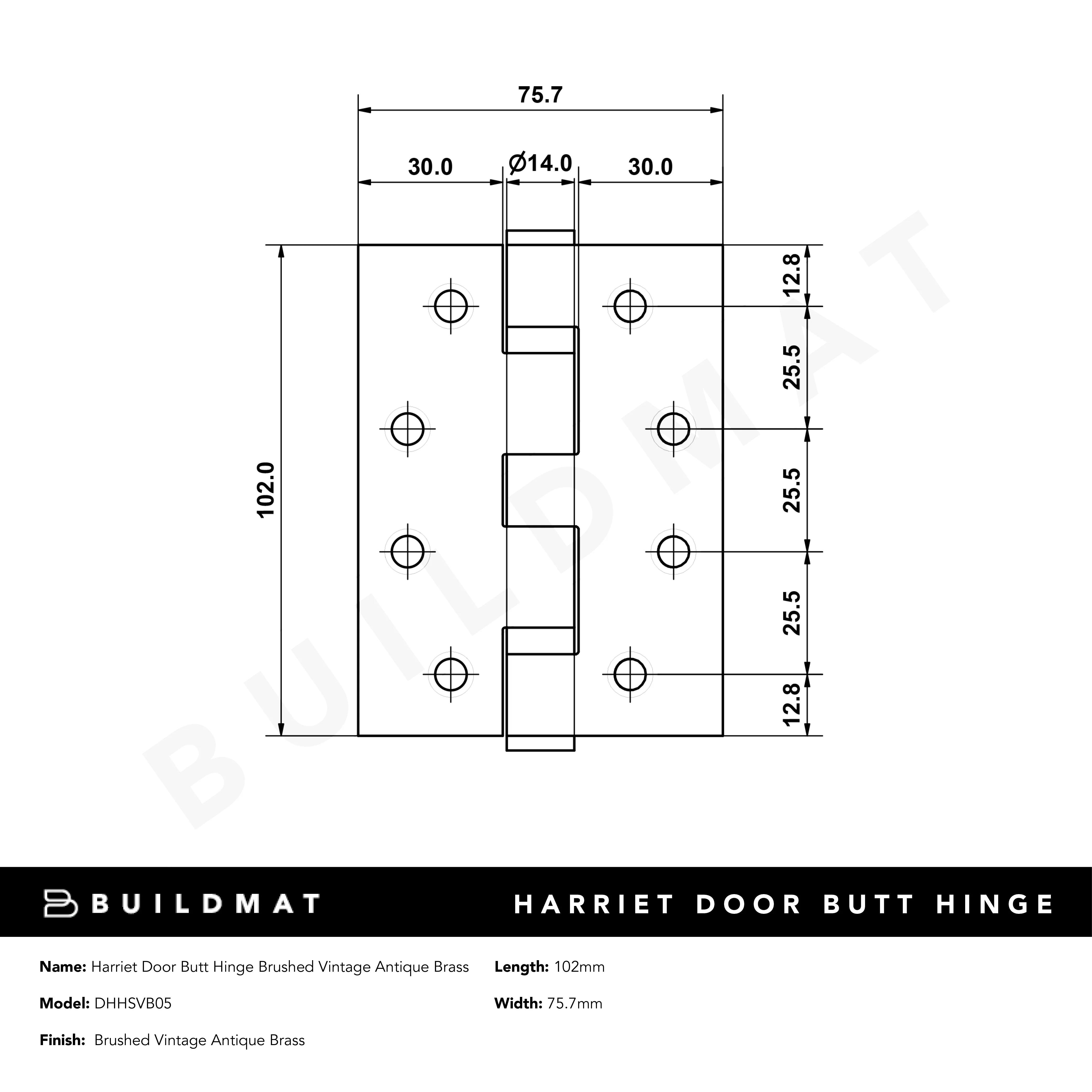 Alma Harriet Door Butt Hinge Brushed Vintage Antique Brass - Image 6