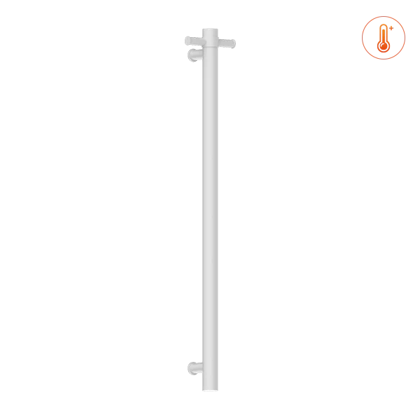 Nero Heated Vertical Towel Rail Matte White - Image 3