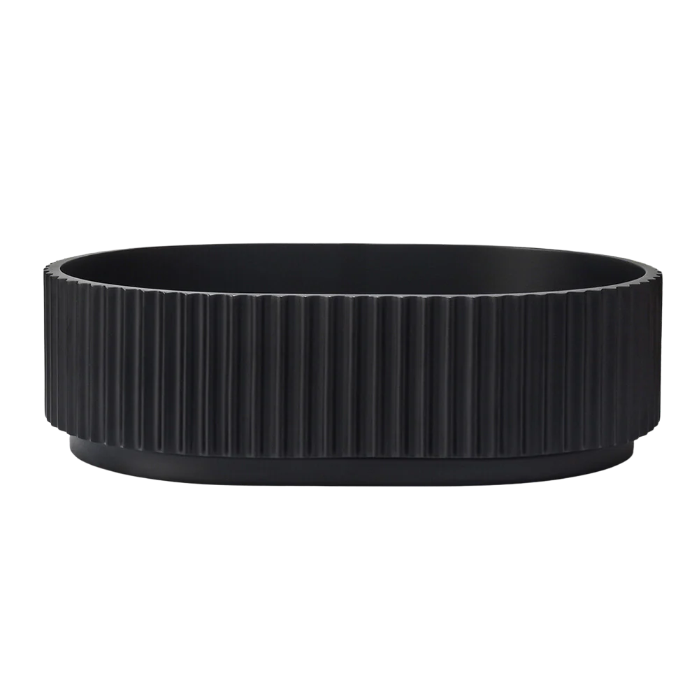 Keva Holly Matte Black Fluted Pill Basin - Image 3