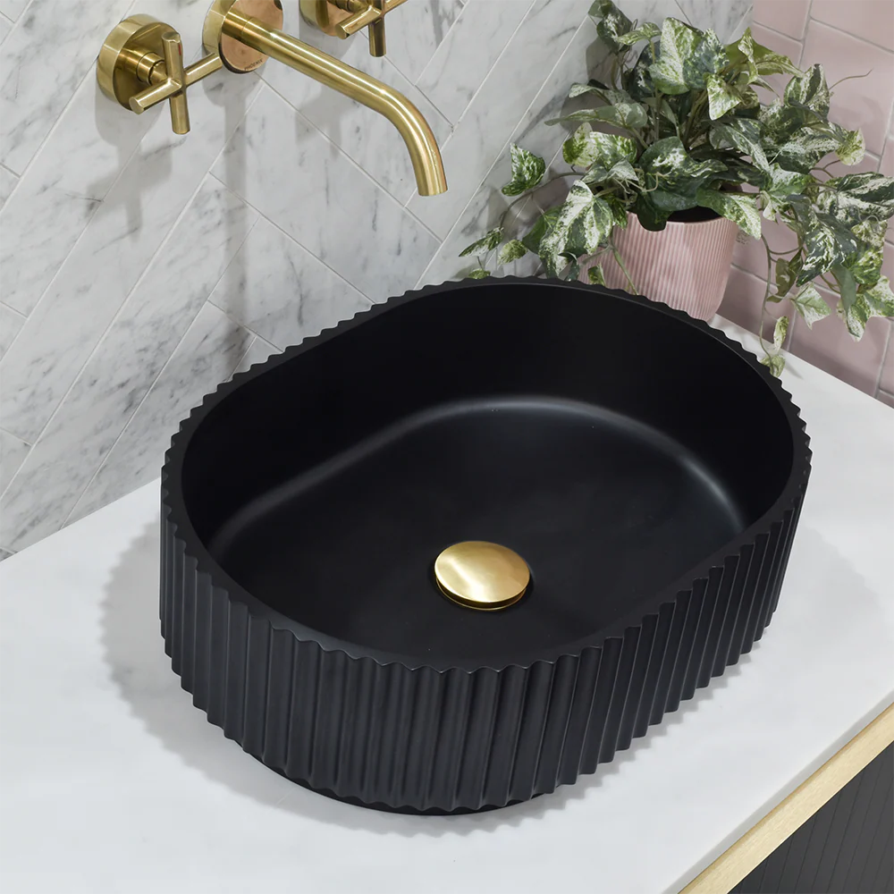 Keva Holly Matte Black Fluted Pill Basin - Image 4