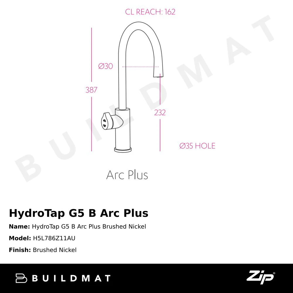 Zip Water HydroTap G5 B Arc Plus Brushed Nickel - Image 4