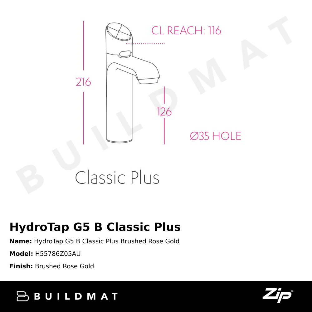 Zip Water HydroTap G5 B Classic Plus Brushed Rose Gold - Image 4