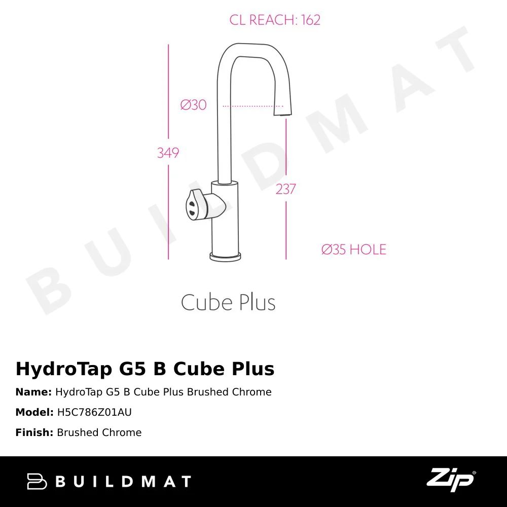 Zip Water HydroTap G5 B Cube Plus Brushed Chrome - Image 4
