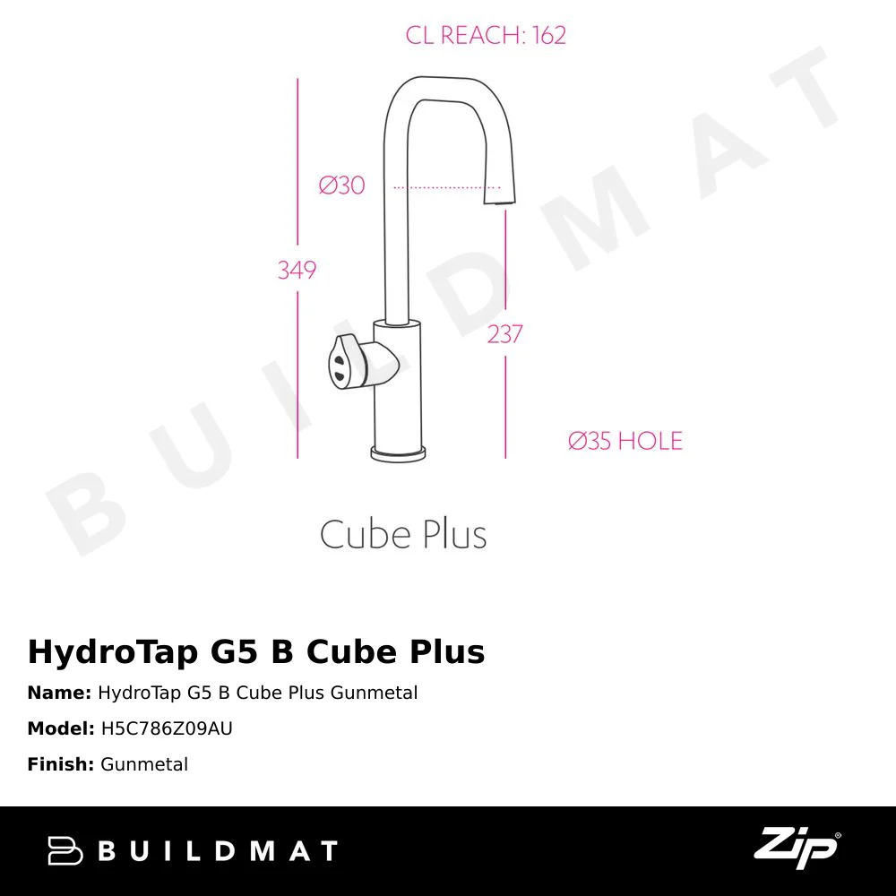 Zip Water HydroTap G5 B Cube Plus Gunmetal - Image 4