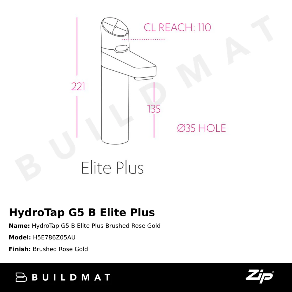 Zip Water HydroTap G5 B Elite Plus Brushed Rose Gold - Image 4