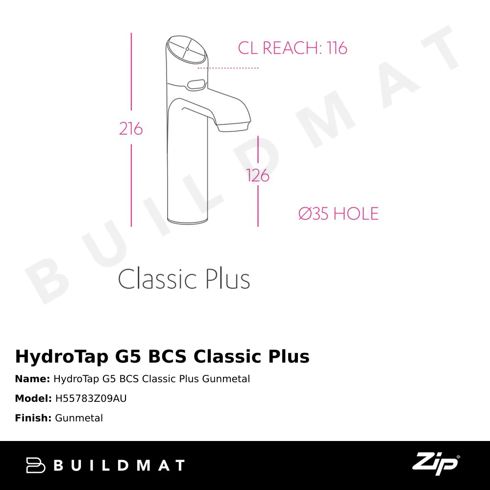 Zip Water HydroTap G5 BCS Classic Plus Gunmetal - Image 4