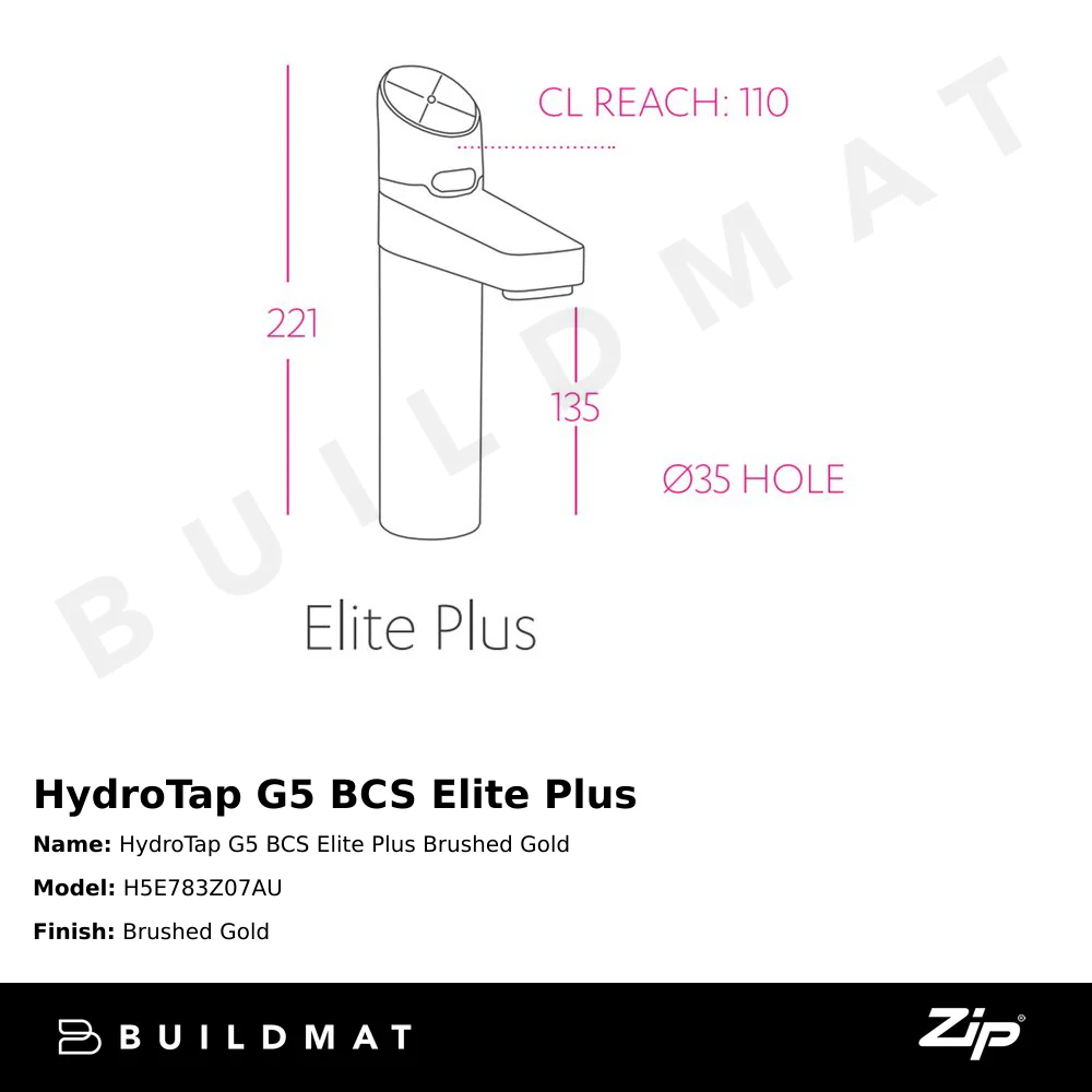 Zip Water HydroTap G5 BCS Elite Plus Brushed Gold - Image 4