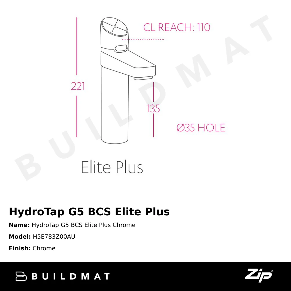 Zip Water HydroTap G5 BCS Elite Plus Chrome - Image 4
