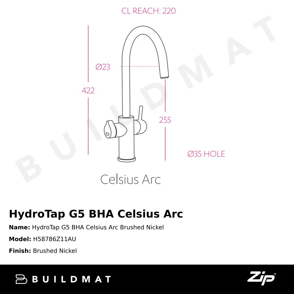 Zip Water HydroTap G5 BHA Celsius Arc Brushed Nickel - Image 4