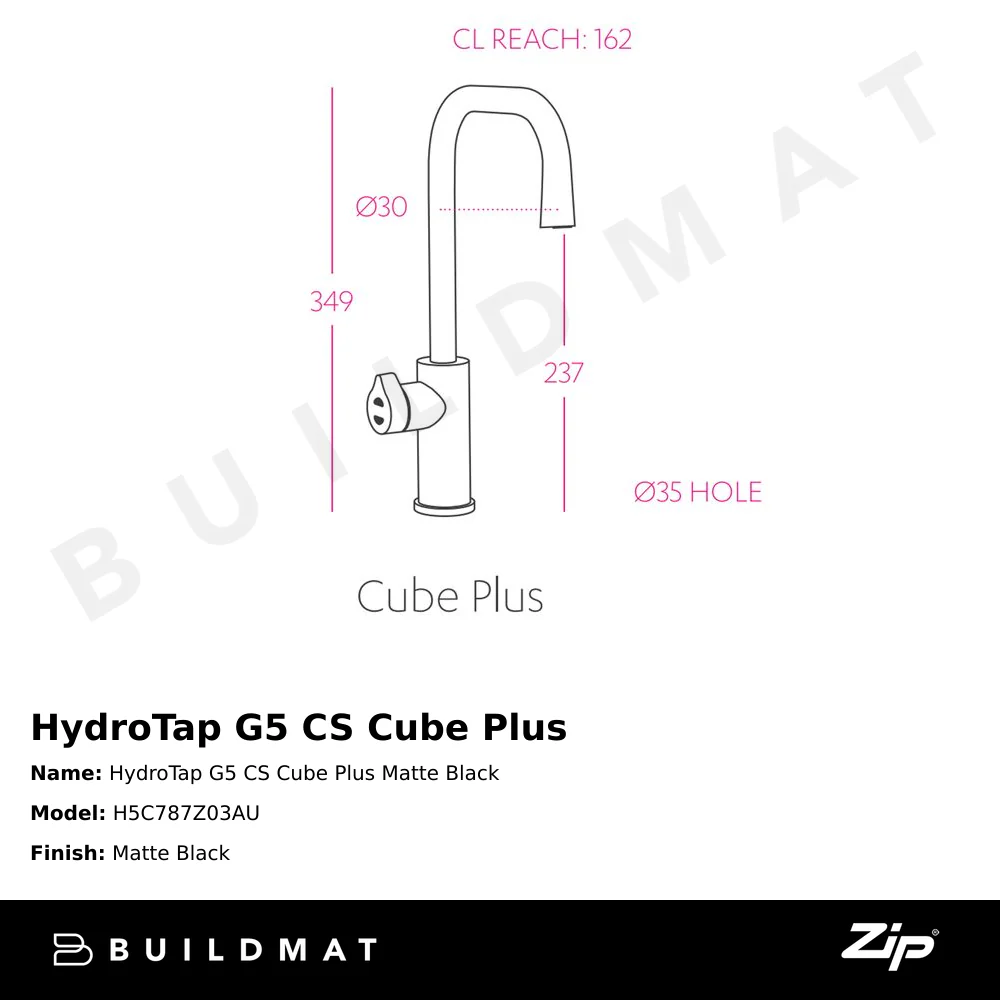 Zip Water HydroTap G5 CS Cube Plus Matte Black - Image 4