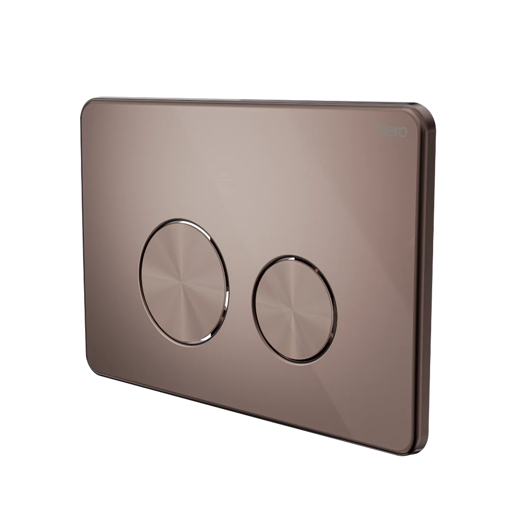 Nero In Wall Toilet Push Plate Brushed Bronze - Image 3