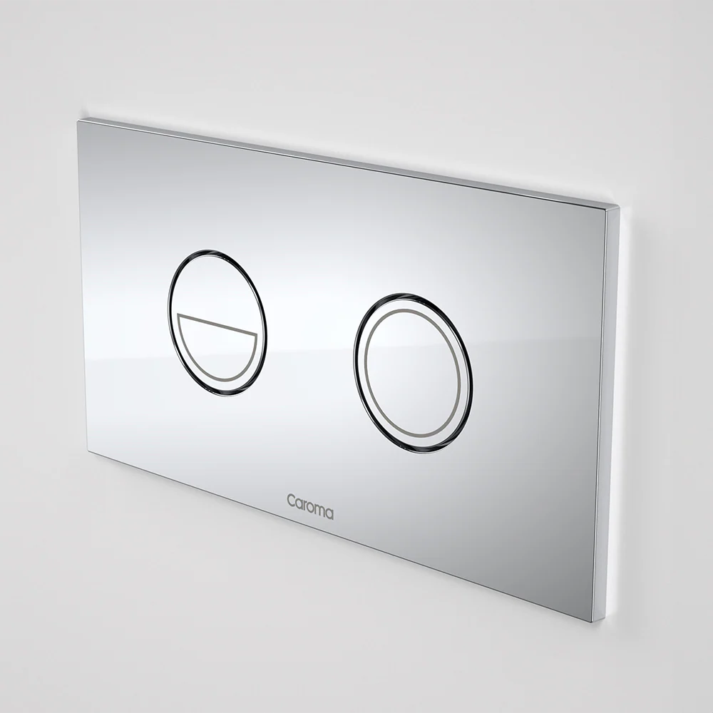 Caroma Invisi Series II Round Dual Flush Plate & Buttons (Metal) Chrome - Image 2