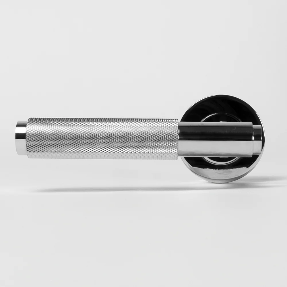 Alma Ivan Door Handle Knurled Chrome CLEARANCE - Image 2