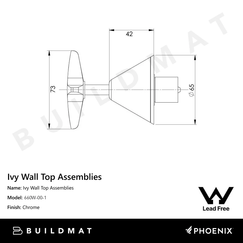 Phoenix Ivy Wall Top Assemblies Lead Free Chrome - Image 4